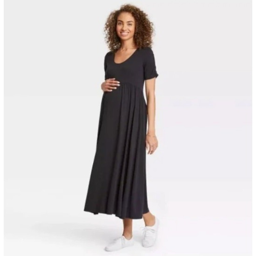The Nines by HATCH Black Maxi Maternity Dress